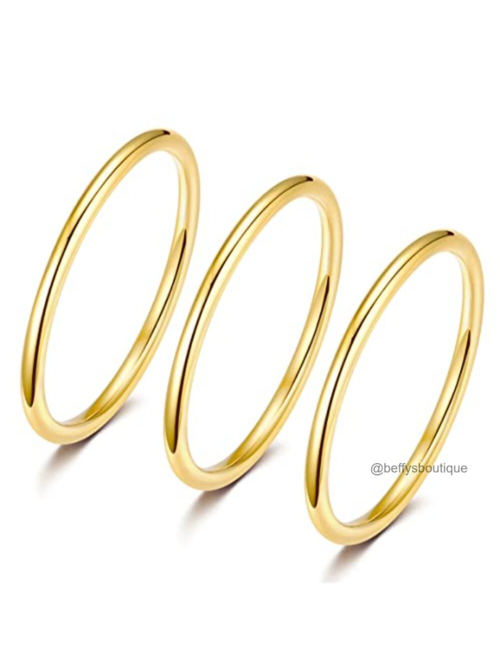 TIGRADE 3Pc 1.5mm Stainless Steel Stacking Rings Set Thin Band